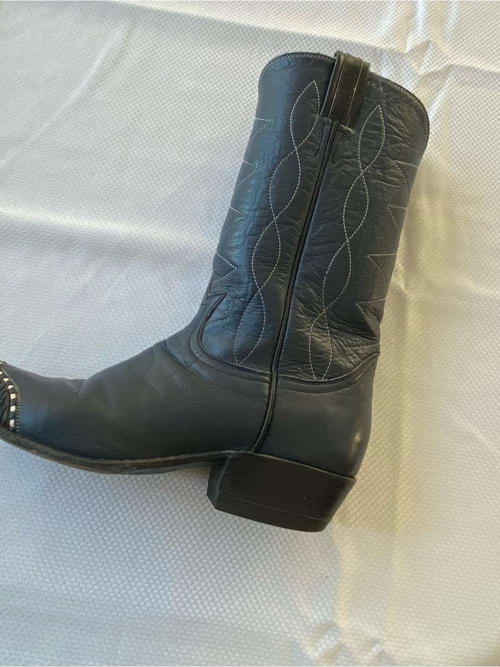 Tony Lama Women's Black Western Rodeo Cowboy Wedding MidCalf Boots - Picture 13 of 16
